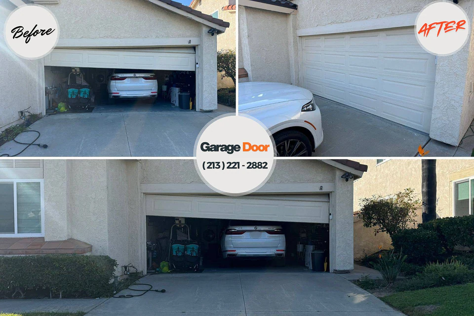 Before and after: garage door repair Monmouth Junction, NJ